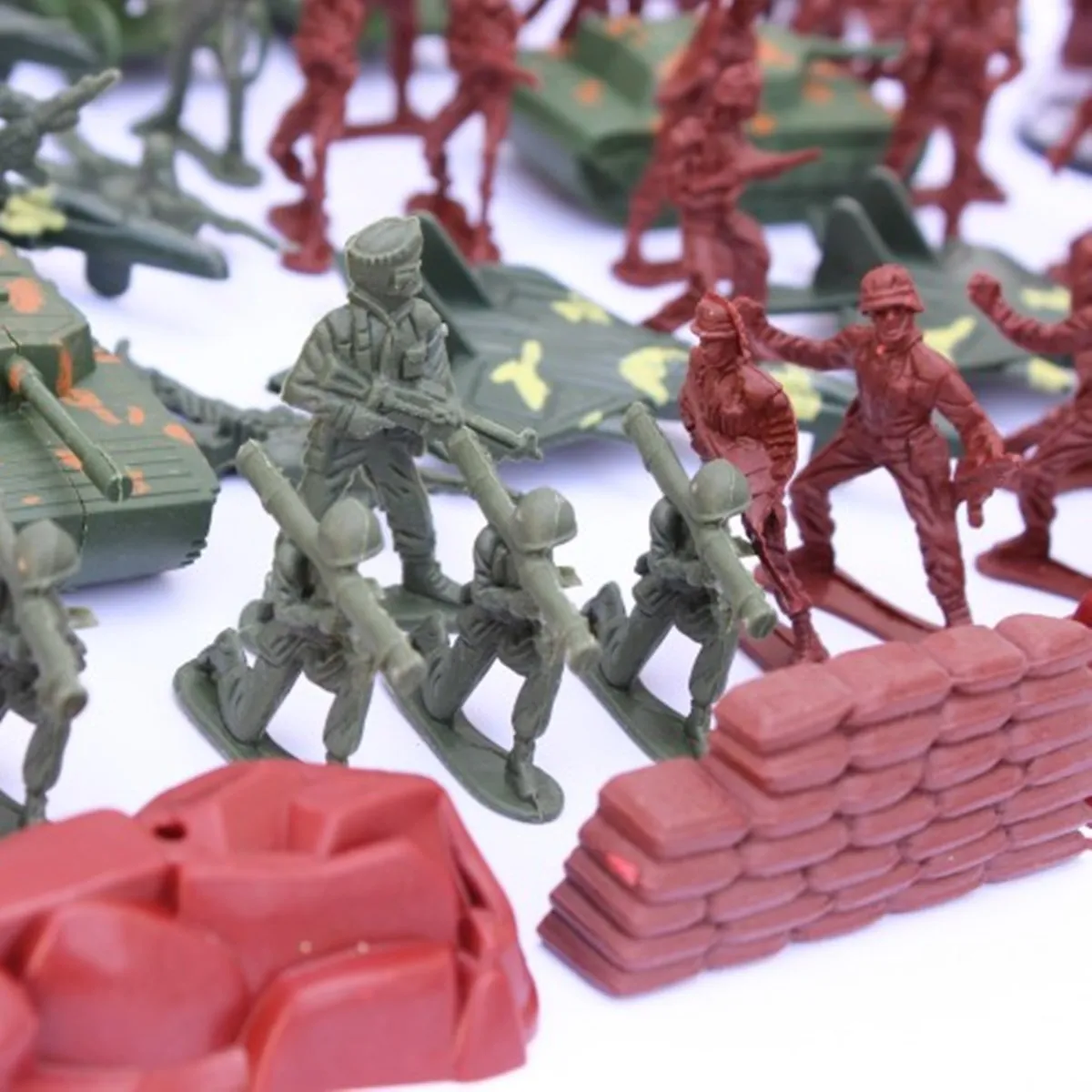 170pcs/set Military Plastic Model Toy Army Men Figures & Accessories Playset Kit Decor Gift Model T