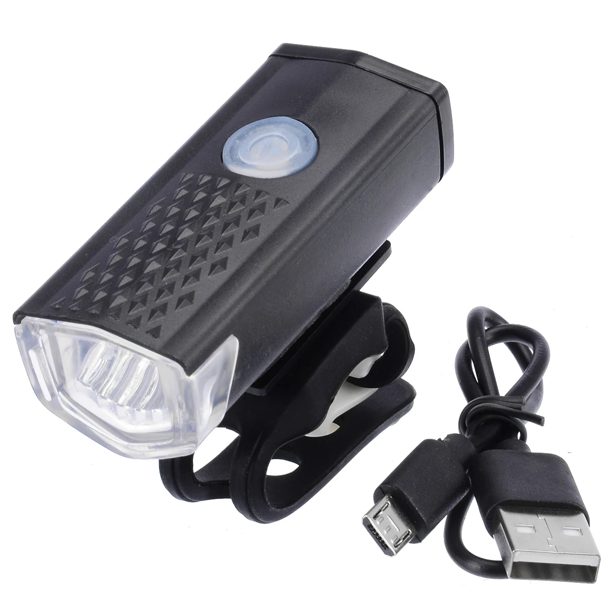 New Super Bright USB Rechargeable Black 600LM 3 Mode LED Bicycle Front Light Cycling Light Aluminum Headlight Bike Bicycle Light