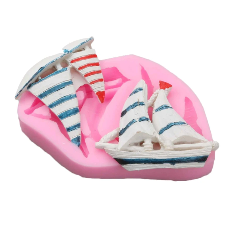 

Sailboat Boat Ship Fondant Molds Liquid Silicone Soap Clay Mold DIY Cake Decor Chocolate Candy Cookie Mould Baking Tool