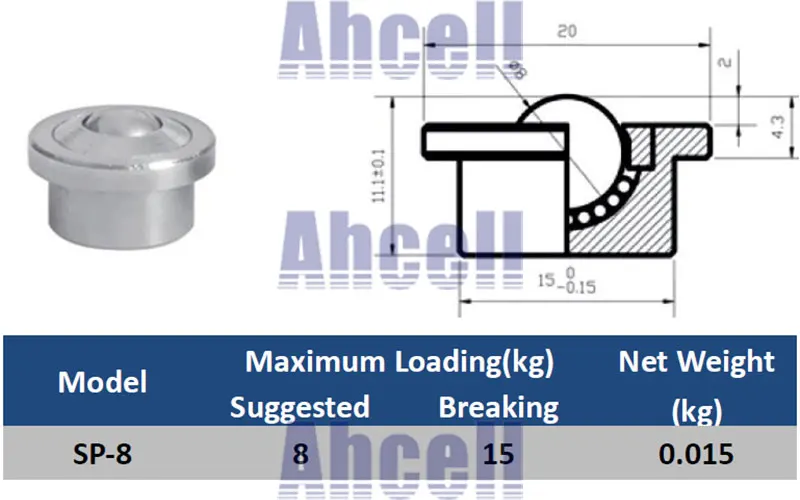Pack of 10 5/8 Flange Mounted Conveyor Roller Ball Transfer Bearings / 75 Lbs Load Capacity Ten 10 Pack of 10 5/8 Flange Mounted Conveyor Roller Ball Transfer Bearings / 75 Lbs Load Capacity Ten 10