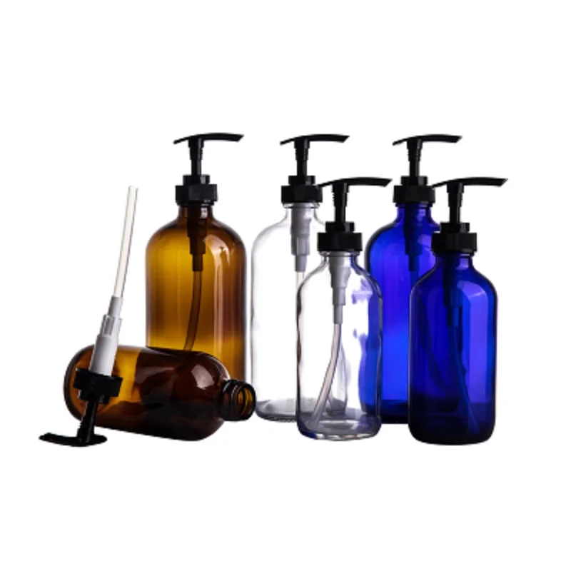 Glass Cosmetic Containers Bottles 240ml Brown Shampoo ...
