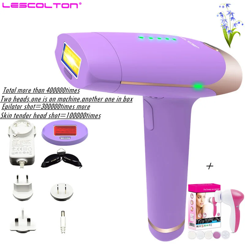 Дешево 400000 импульсов Lescolton depiladora лазерная эпиляция машина лазерная эпиляция Эпилятор бикини триммер электрический эпилятор женщины
