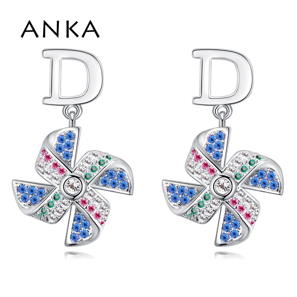

ANKA pinwheel cubic zirconia earrings bohemian starlight piercing micro clear zircon women earrings fashion jewellery #130263