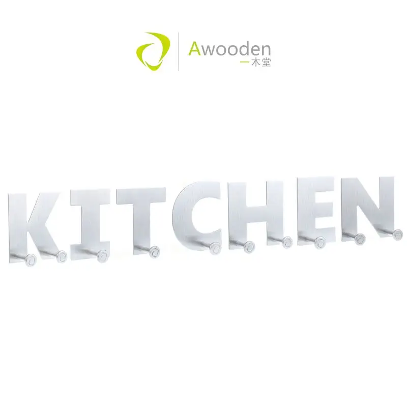  Awooden Kitchen Cutlery Holder Letter Shape KITCHEN Self Adhesive Metal Stainless Steel Decorative  - 32895105820
