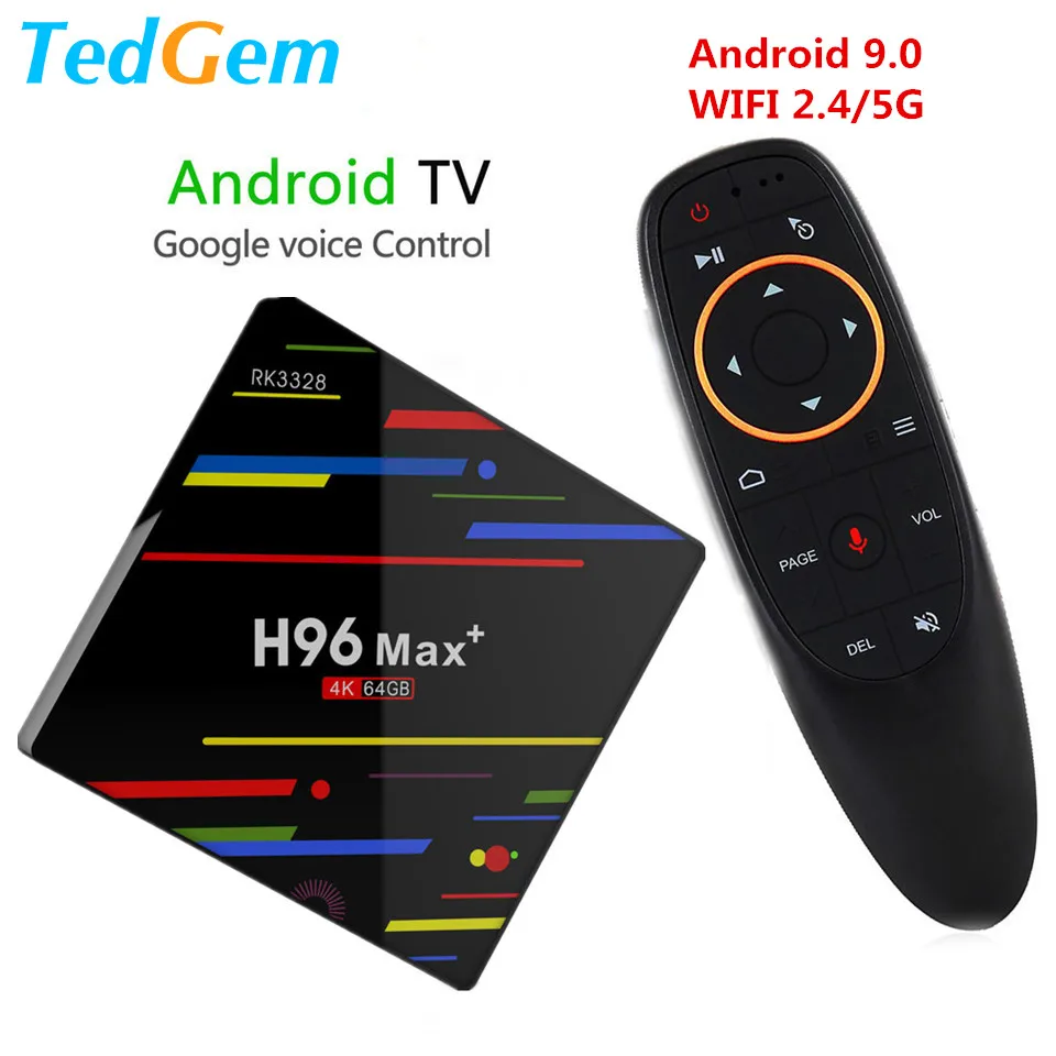 

H96 MAX Plus Smart TV Box Android 9.0 TVBox 4GB Ram 32GB/64GB Rom Rockchip RK3328 4K H.265 USB3.0 2.4Ghz WiFi IP TV Set Top Box