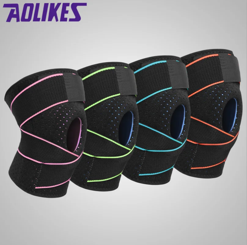 By Dhl 20pcs Aolikes Adjustable Bandage Silicone Knee Pads Elastic Knee