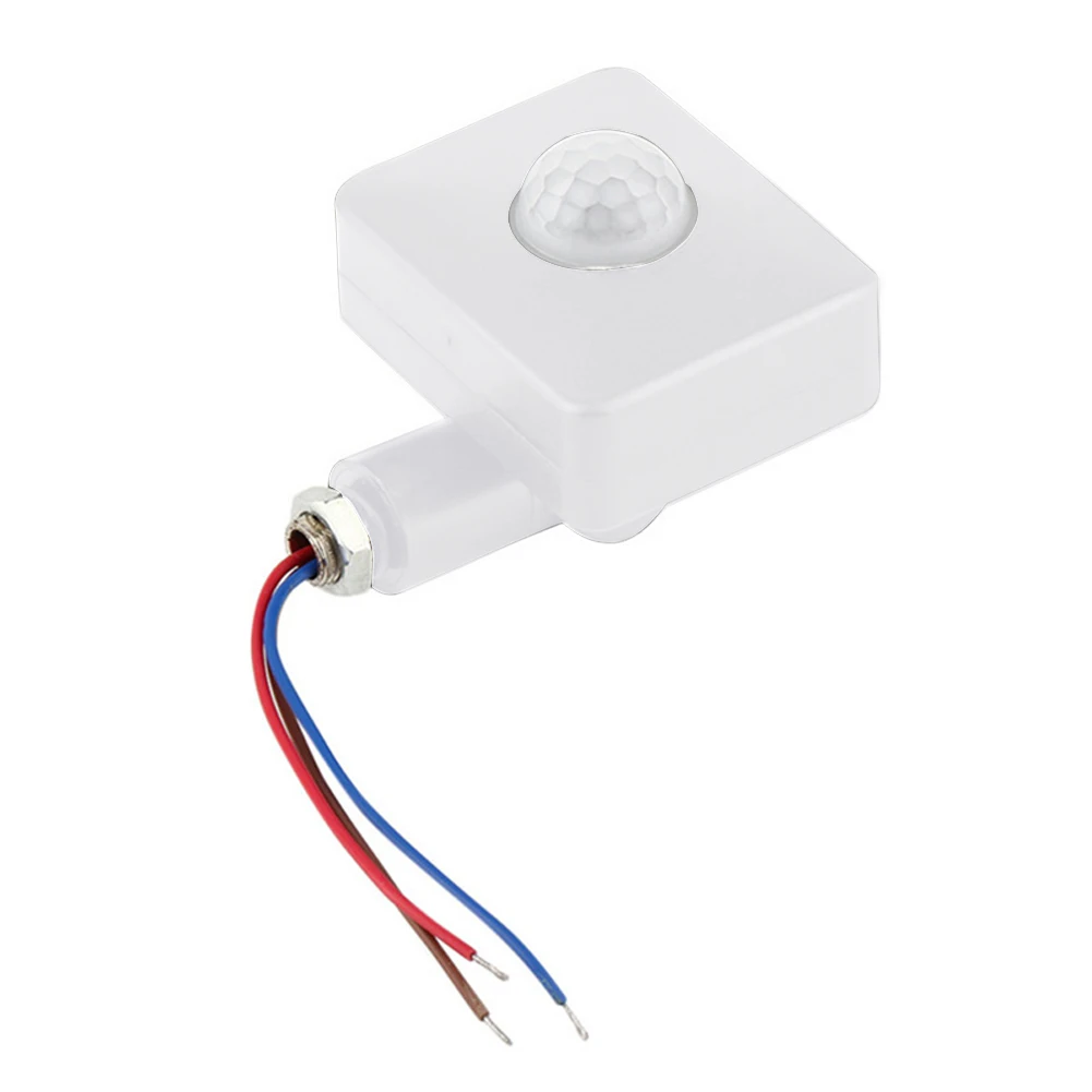 Движения Сенсор детектор переключатель 85-265V прочные PIR инфракрасная домашняя Prtical безопасности автоматический мини ABS открытый 160 градусов - Цвет: Белый