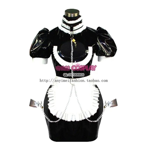 Sexy Sissy Maid Pvc Dress Uniform Lockable Cosplay Costume Tailor Made