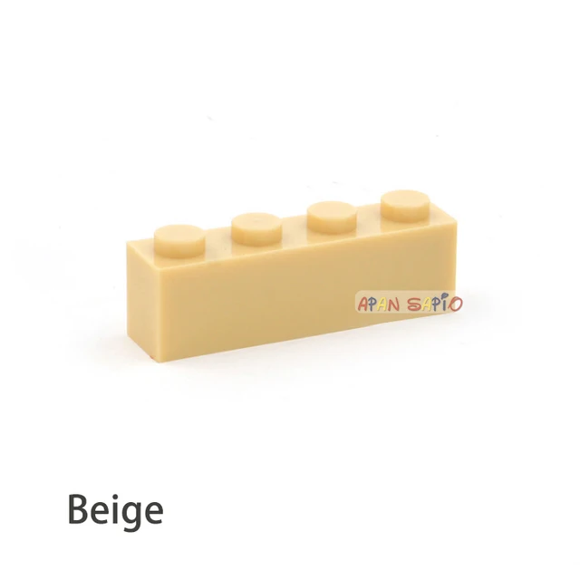 50PCS DIY Building Blocks Thick Figures Bricks 1x4 Dots Educational Creative Size Compatible With Brand Toys for Children 3010 Beige 50pcs