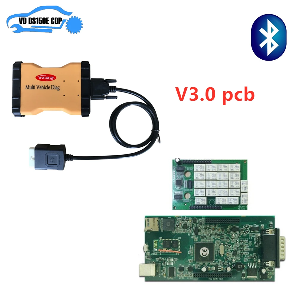 

2019 Best Quality Yellow Multidiag 2016R0 keygen with bluetooth Diagnostic tool for delphis VD DS150E CDP Cars Trucks obd2 Scan