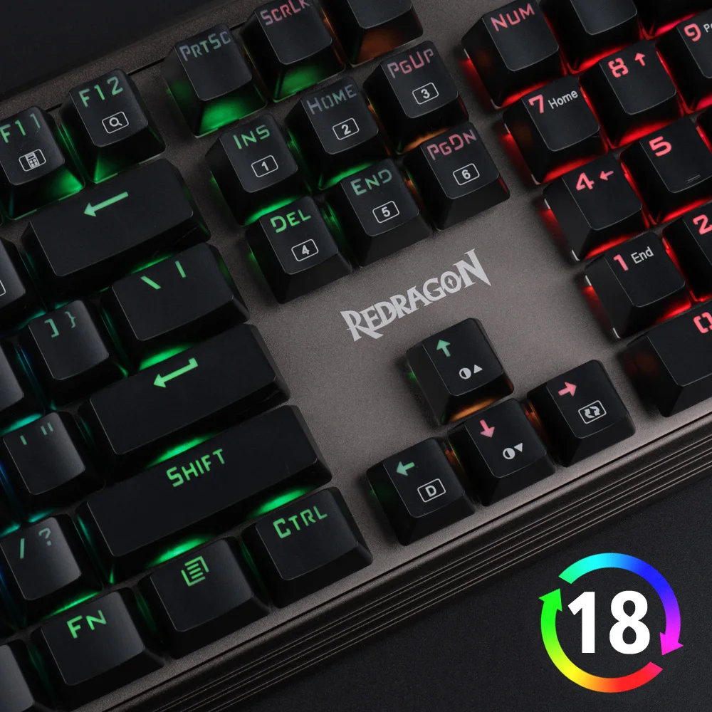  Redragon K570 PARTRYUSA Mechanical Gaming Keyboard 104 Keys Anti-ghosting RGB Backlit Blue Switch G