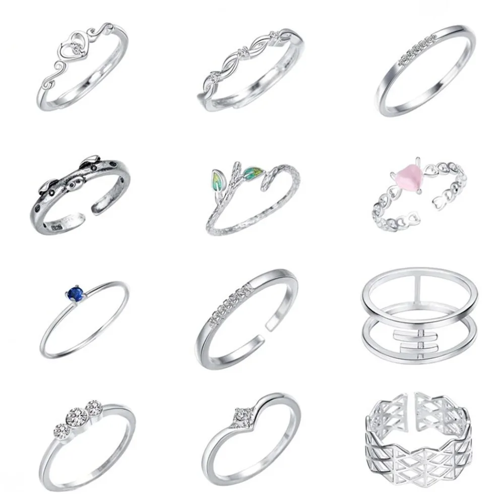 Модные серебряные кольца с кристаллами для женщин, свадебные массивные ювелирные изделия, корейские CZ циркониевые нежные женские кольца в стиле бохо, подарок