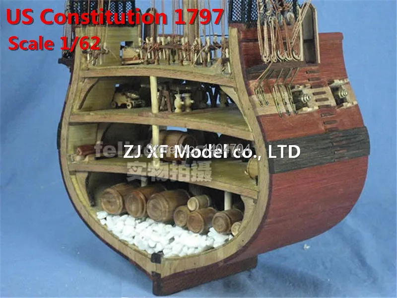 1797 USN классическая деревянная модель весы 1/62 Американский военный корабль деревянная модель наборы