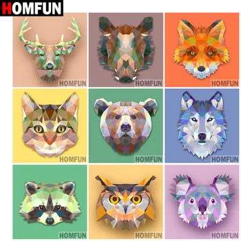 

HOMFUN 5D DIY Diamond Painting "Crystal animal" Full Drill Resin Diamond Embroidery Cross Stitch Home Decor A07444