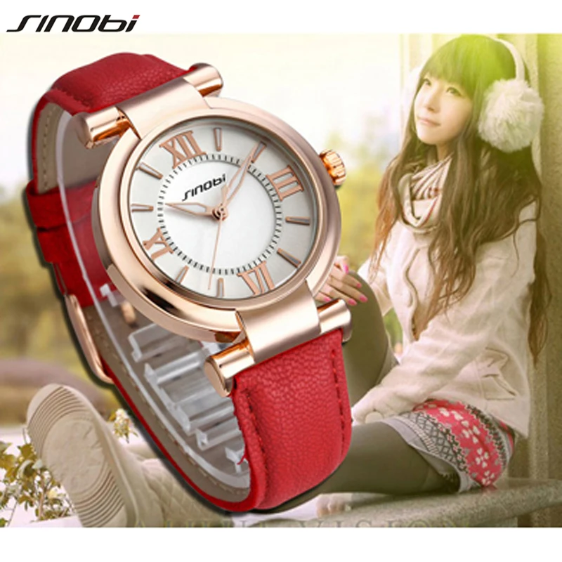 Prix pour Marque de Mode De luxe SINOBI Classique Femmes Quartz Bracelet En Cuir Montres Noir relogio feminino Prix pour Marque de Mode De luxe SINOBI Classique Femmes Quartz Bracelet En Cuir Montres Noir relogio feminino