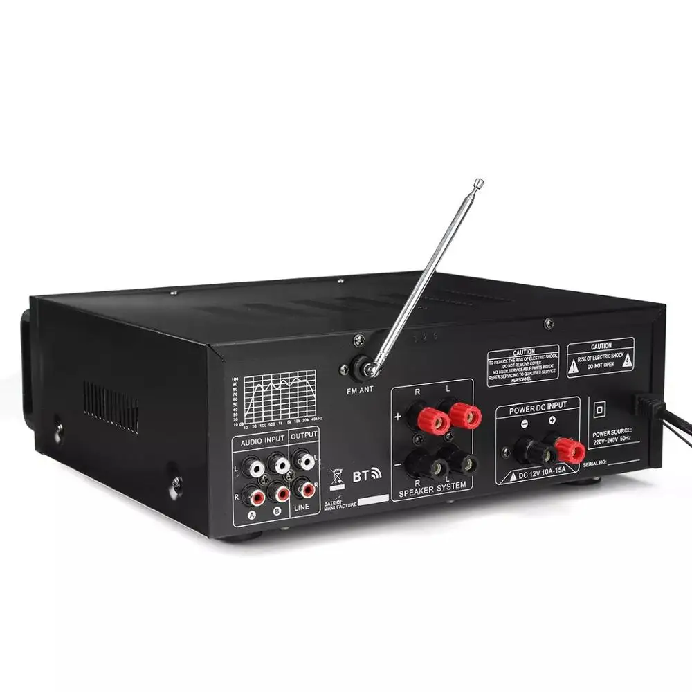 

Sunbuck AV-MP326BT 220V 800W 4 ohm 2CH EQ bluetooth Stereo Amplifier Support USB Disk SD Card