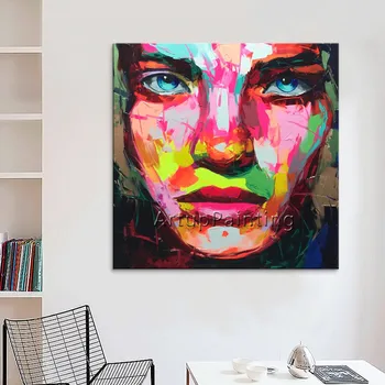 

Palette knife Face painting portrait oil painting Impasto figure on canvas hand painted Francoise Nielly art for decoration