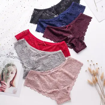 

Sexy Lace Panties Women Fashion Lingerie Cotton Embroidery Low Waist Briefs Women Underwear
