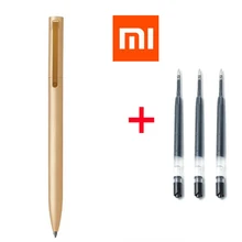 [1 металлическая ручка+ 3 черные чернила] Xiaomi Mijia металлический знак ручка с 3 шт заправка чернил Замена OEM с розничной коробкой