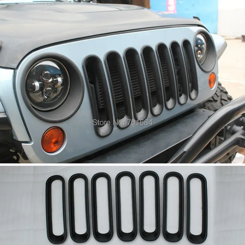 Черная передняя решетка решетки для Jeep Wrangler JK 07 08 09 10 11 12 13 14 2015 [QPA197]|grid switch|grid cutgrid