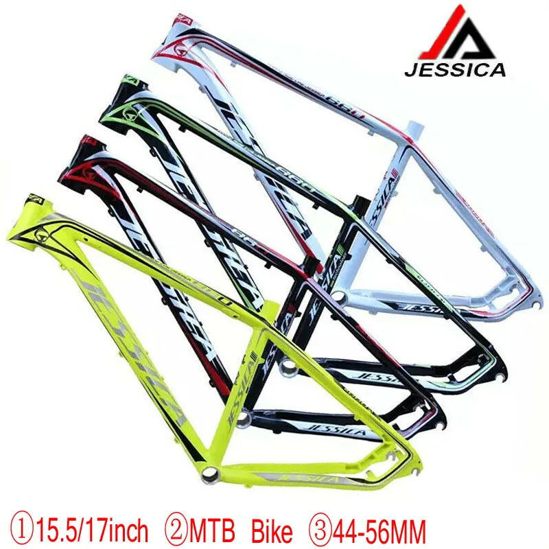 Cheap JESSICA 26*15.5/17" Mountain Bike Frame  MTB Bicycle Frame set 44-56mm Headtube Cycling Aluminum Alloy Frameset BB68 1