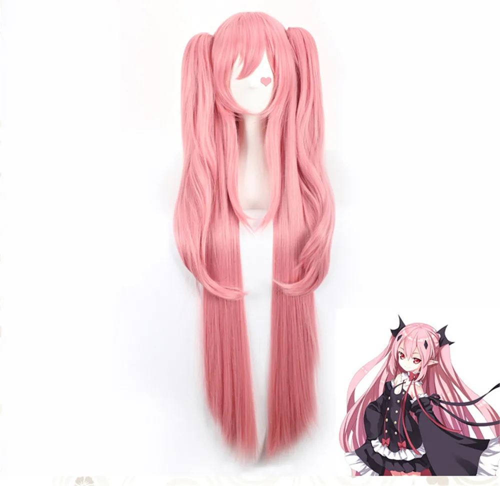 100 см длинный прямой парик Krul Tepes Owari no Seraph Of The End синтетические волосы Аниме
