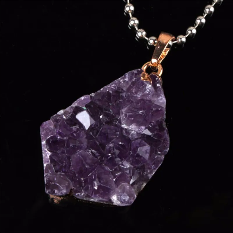 Натуральный фиолетовый кристалл геодезический кварц неправильный Кристалл друзы кластер кулон ИСЦЕЛЕНИЕ фэн шуй каменные минералы украшение дома