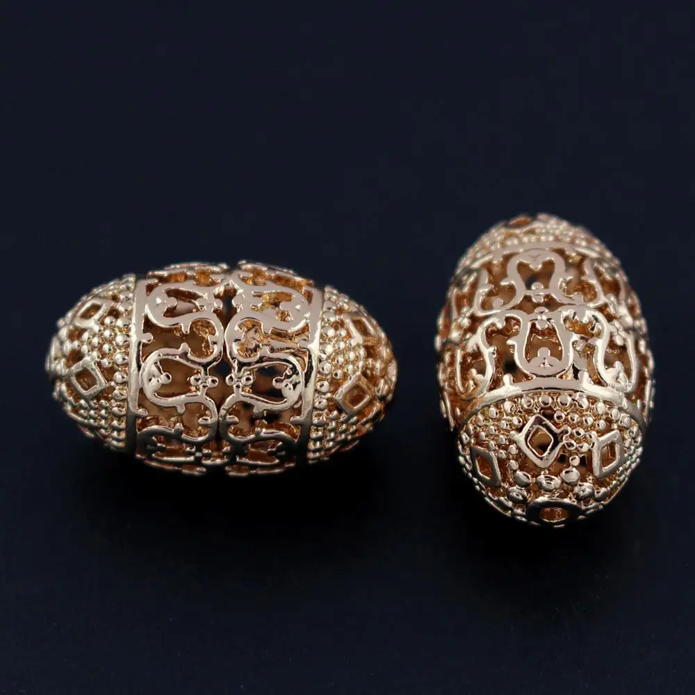 Metal Spacer Beads Oval Drum Egg Shape Hollow Flower Pattern Hole Size 2mm Charm DIY for African Men Women Jewelry Making | Украшения и