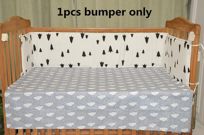 Детские бамперы в кроватку для новорожденных хлопок льняная кроватка бампер детская кровать протектор кроватка бампер детская кроватка, детская кровать бампер звезда/дерево - Цвет: NO3