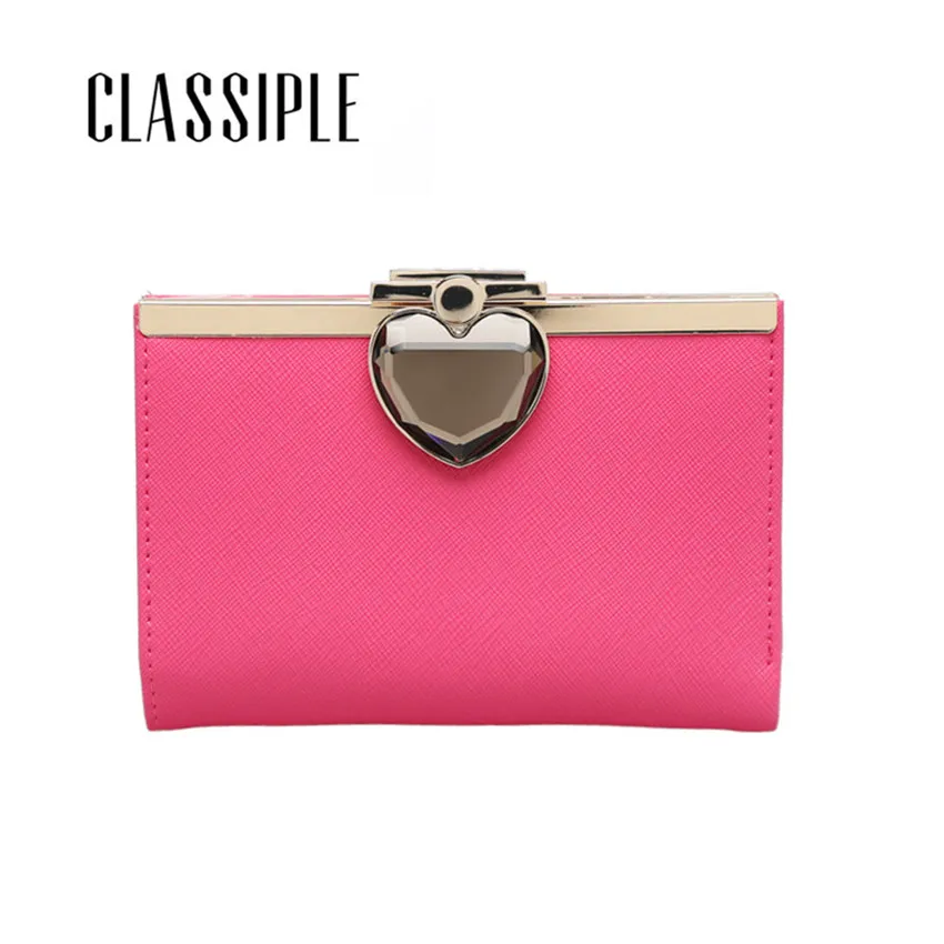 

Split Leather Wallet Women Short Hasp Luxury Brand Womens Thin Wallets Design With Coin Purse Pockets Students Girls Sweet Heart