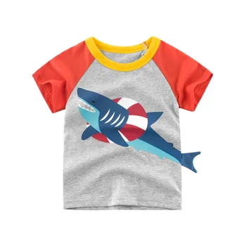 

Summer Kids Boys T Shirt Cartoon Shark Print Short Sleeve Baby Girls T-shirts Cotton Children T-shirt O-neck Tops Boy Clothes