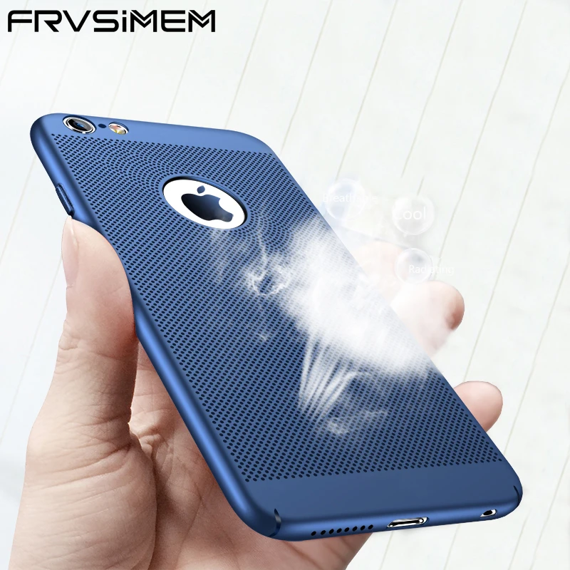 

FRVSIMEM For iphone 5s SE 5 Summer Radiating Mesh Design Matte Full Cover Phone Case For apple iphone 6 6s 7 for iphone 6 7 Plus