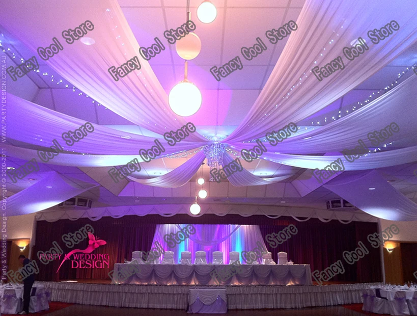 10pcs Lot Wedding Drapy 0 7m 12 Colorful Sheer Ice Silk Ceiling