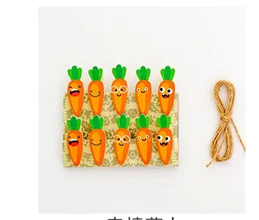 10 pieces/lot) Cute Cartoon Color Small Wooden Clip Hanging DIY Photo Small Clip Wooden Cartoon Photo Clip - Цвет: 5