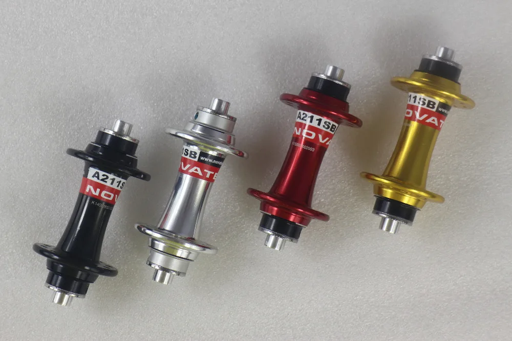 74mm O.L.D. Novatec A211SB Folding Bicycle front hub 20 Holes Black Red