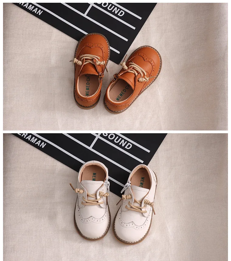 Классическая новая детская кожаная обувь в британском стиле; обувь на плоской подошве для малышей; детские мокасины из натуральной кожи для мальчиков и девочек; детская обувь
