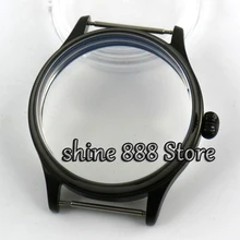 44 мм 316L фляжка из нержавеющей стали, черное PVD чехол Калибр ETA 6498 6497 Движение C7