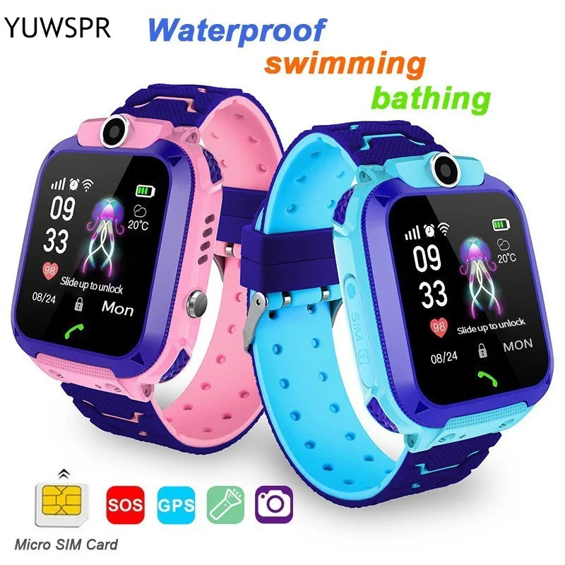 Children Smart Watch GPS Tracker Watches Kids Sport Watch Smart Phone IP67 Waterproof Swimming SOS Call Camera LCD Q12