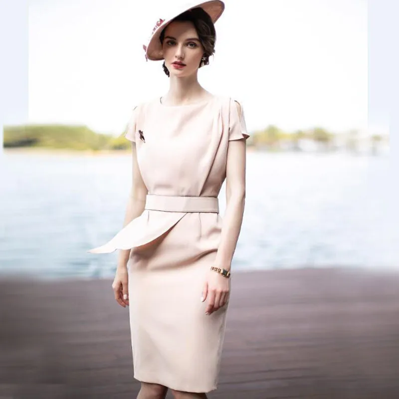 

Dress Women OL Office Lady Vintage Luxury Elegant Business Work Formal Wear 2019 New Summer Korean Female Midi Pencil Dresses