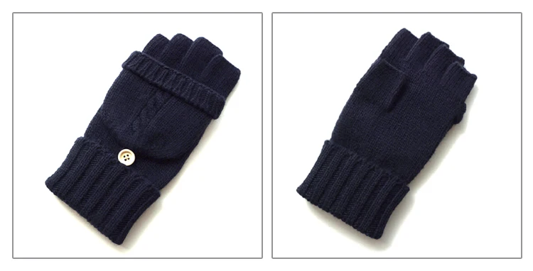 Мужские перчатки без пальцев, шерстяные перчатки, зимние уличные перчатки для вождения, модные мужские вязаные толстые теплые перчатки на половину пальцев A19