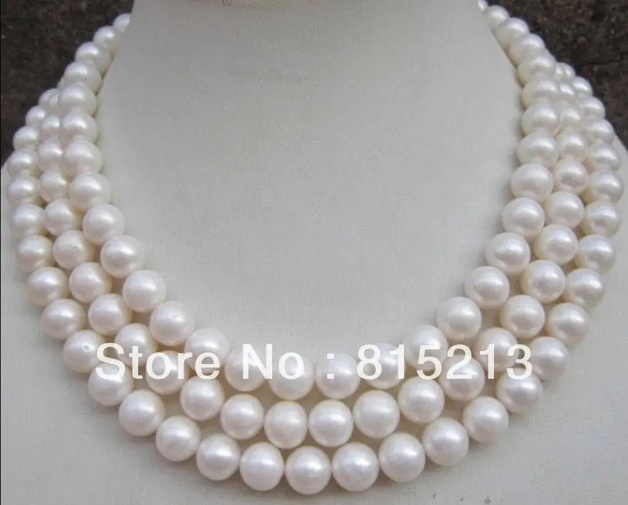 

ddh00612 9-10MM AAA NATURAL PERFECT ROUND WHITE PEARL NECKLACE 50