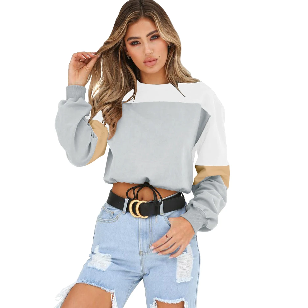 Adogirl Collar Bandage Hoodies Sexy O Neck Patchwork Long Sleeve Loose Crop Tops Winter Clothes Women Plus Sizes Adogirl Collar Bandage Hoodies Sexy O Neck Patchwork Long Sleeve Loose Crop Tops Winter Clothes Women Plus Sizes