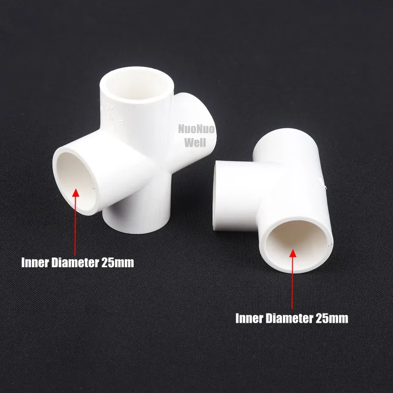 25mm Dia PVC Straight Design Water Pipe Hose Joint Adapter Connector White 10pcs