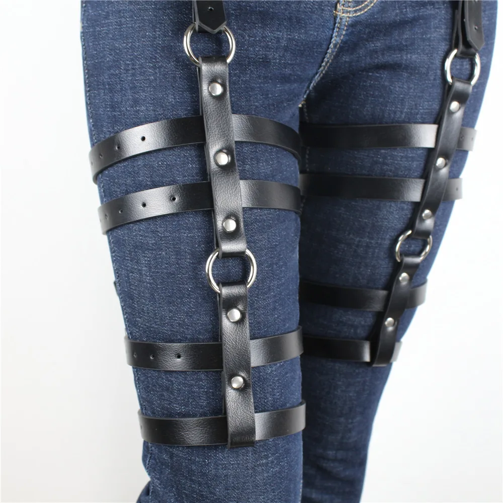 New Fashion Adjustable Waist Belt With Legs Luxury Faux Leather Women Gothic Belts For Women Female Chastity Belt Women