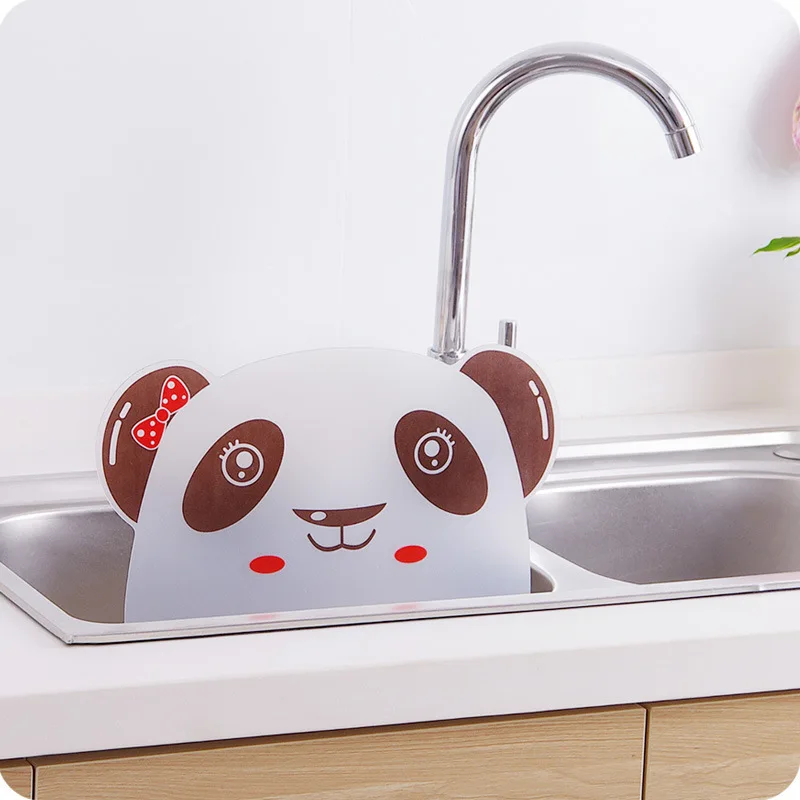 250pcs/lot Cute Panda Sucker Flap Sink Splash Water Impermeable Retaining Plate Splatter Screen Water Wash Basin Kitchen Tools