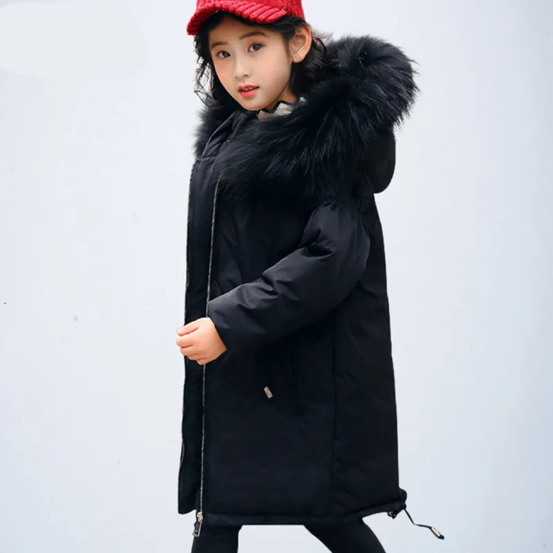 

Girls Duck Down Coats 2018 New Design Russia Winter Jacket Coats for Teenage Girls Thick Warm Kids Outerwears Size 6 8 10 12 14