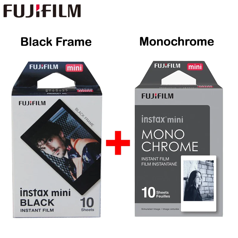 Подлинный Fujifilm Fuji Instax Mini Фильм монохромный моно+ черная рамка пленка для Mini 8 70 8 Plus 90 25 камера SP-1 SP-2 Plus