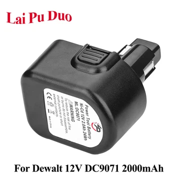 

Replacement Power Tool Battery 12V 2.0Ah NI-CD For Dewalt Cordless Drill DE9071, DW9072,DW904,DW917,DW980,DW915,DC727,DC528