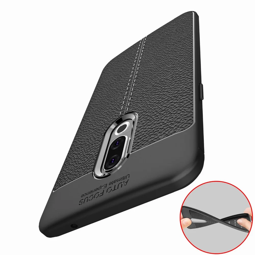 

Lichee Texture Soft Silicone 5.46For Meizu 15 Case For Meizu 15 Plus Cell Phone Back Cover Case