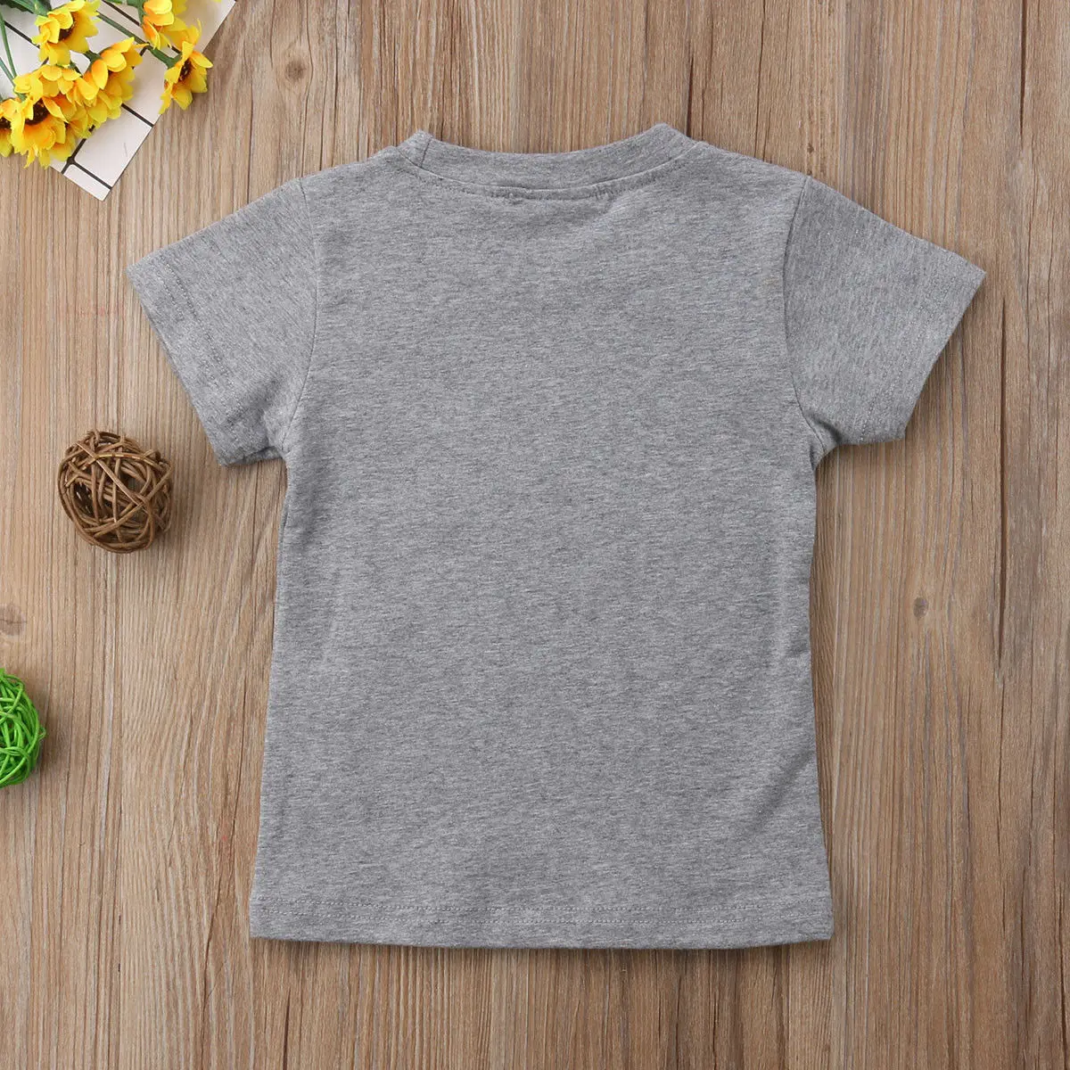 New Casual Toddler Kids Baby Boy Girl Short Sleeve Letter Print Cotton Tee Tops Children Clothes 1-6Y